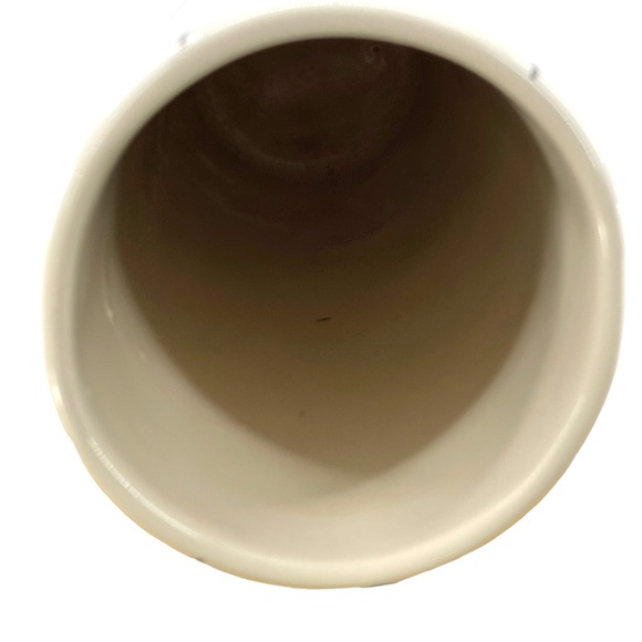 Vintage Japanese Otagiri Slender Off White Slender Vase w/ Blue Iris Motif 12.5" - Picture 9 of 11